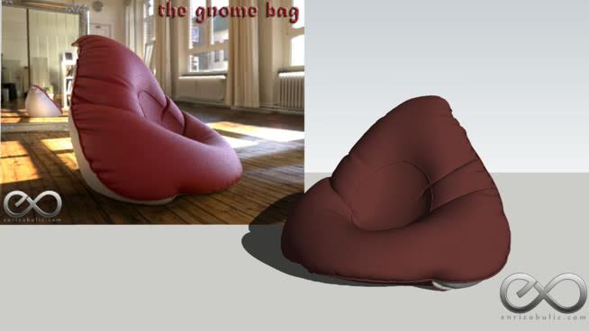 豆袋“侏儒袋”懒人沙发 su模型 sketchup室内模型下载 第1张