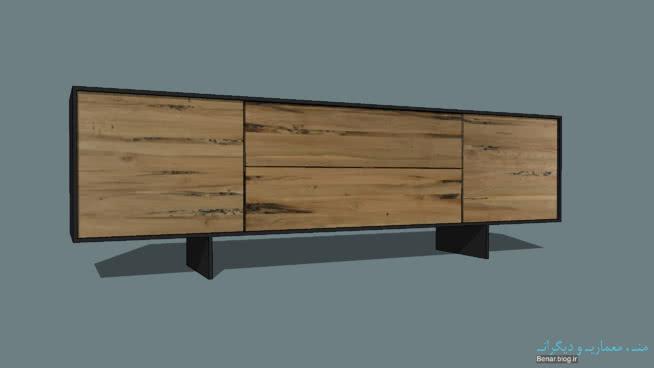 BRICCAL木制餐具柜 sketchup室内模型下载 第1张