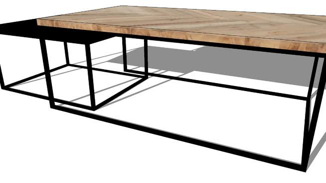 长方型客厅矮茶几咖啡桌模型-编号163541 sketchup室内模型下载 第1张