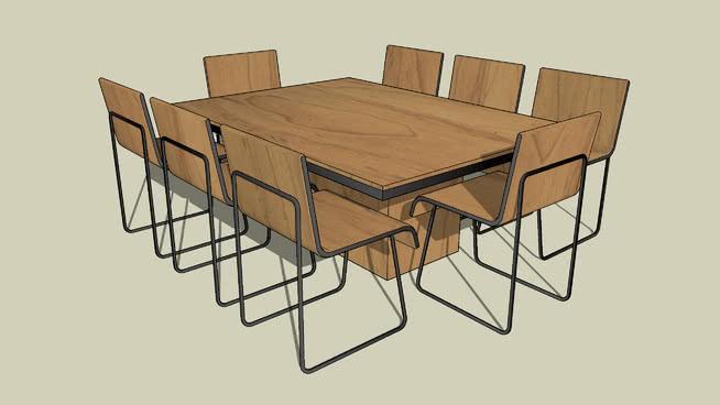 餐桌sketchup模型-编号163913 sketchup室内模型下载 第1张