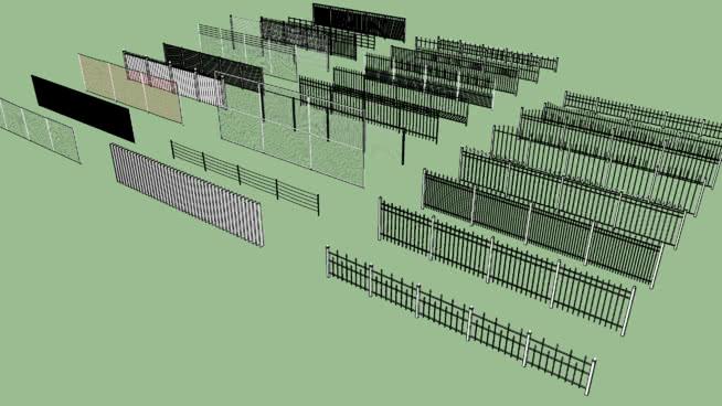 篱笆金属栏杆 sketchup室内模型下载 第1张