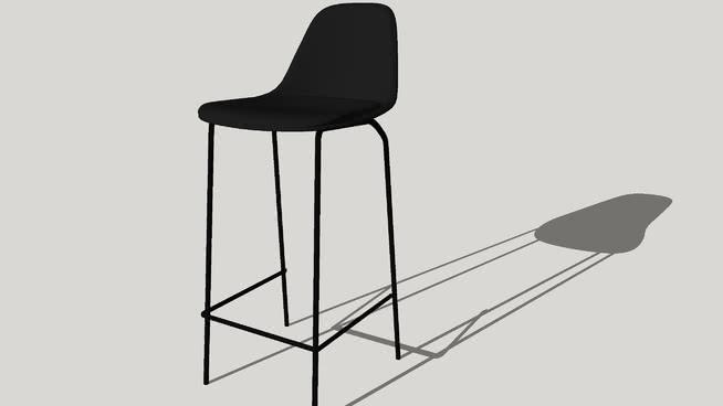酒吧吧台早餐高脚蹬椅-编号164501 sketchup室内模型下载 第1张