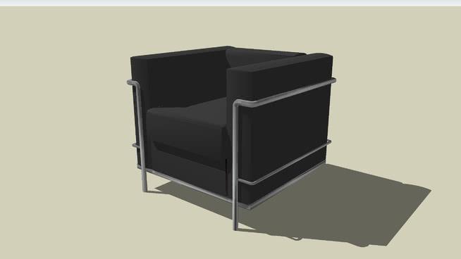 2柯布西耶设计的沙发black室内模型 sketchup室内模型下载 第1张