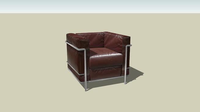 2柯布西耶设计的沙发leather室内模型 sketchup室内模型下载 第1张