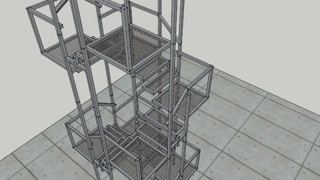 现代工业广场螺旋楼梯 sketchup室内模型下载 第1张