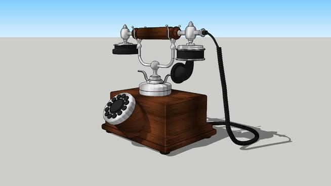 古董电话装饰模型-编号165557 sketchup室内模型下载 第1张