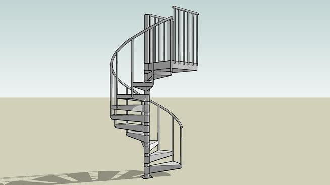 索尔特工业户外螺旋楼梯 sketchup室内模型下载 第1张