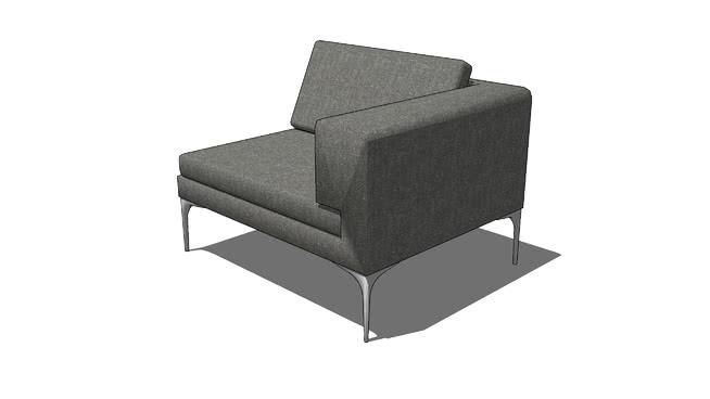 单人休闲椅扶手椅软椅沙发模型-编号166766 sketchup室内模型下载 第1张