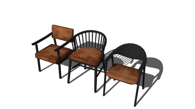 木椅收藏 sketchup室内模型下载 第1张