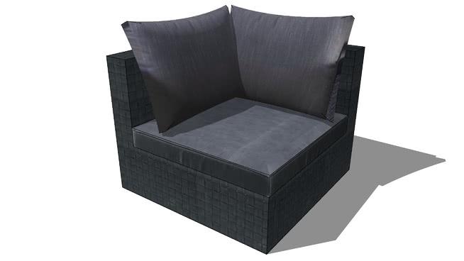 单人休闲椅扶手椅软椅沙发模型-编号167213 sketchup室内模型下载 第1张