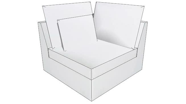 单人休闲椅扶手椅软椅沙发模型-编号167252 sketchup室内模型下载 第1张