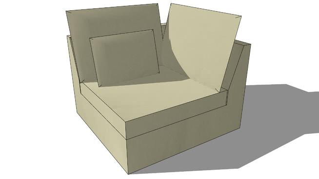 单人休闲椅扶手椅软椅沙发模型-编号167282 sketchup室内模型下载 第1张