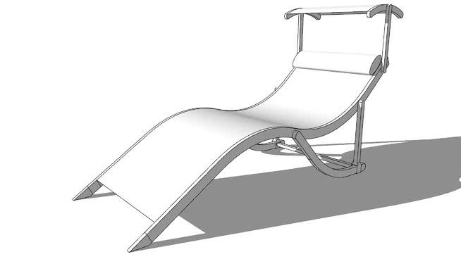 度假户外花园沙滩日光浴躺椅-编号167939 sketchup室内模型下载 第1张