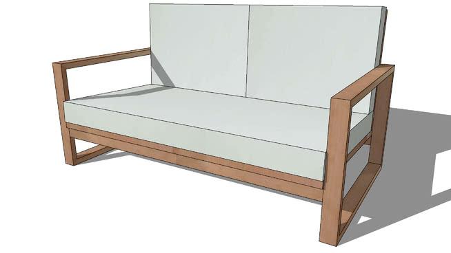 双人沙发模型-编号168161 sketchup室内模型下载 第1张