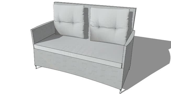 座椅伊维萨浅灰色，室内模型 sketchup室内模型下载 第1张