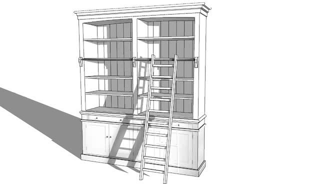 书柜书架模型-编号168503 sketchup室内模型下载 第1张