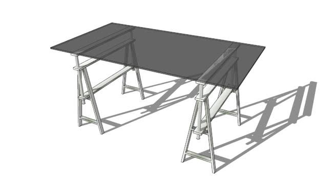 长方型客厅矮茶几咖啡桌模型-编号169457 sketchup室内模型下载 第1张