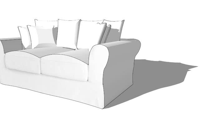 固定在沙发3P象牙，文献5026，室内模型 sketchup室内模型下载 第1张