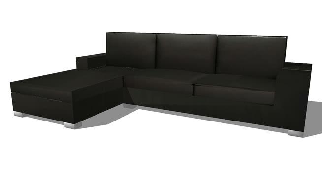 灰色的沙发角纽约，0室内模型 sketchup室内模型下载 第1张