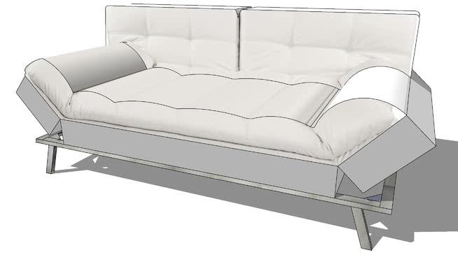 白色的沙发可丹佛，，室内模型 sketchup室内模型下载 第1张