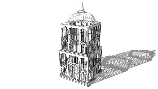 鸟笼小动物笼模型-编号161 sketchup室内模型下载 第1张