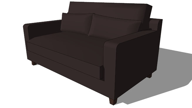 2固定座位沙发巧克力圣雷米，室内模型 sketchup室内模型下载 第1张