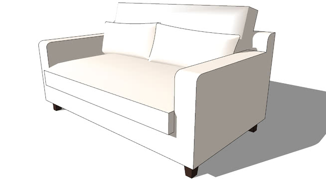 2固定座位沙发象牙圣雷米，室内模型 sketchup室内模型下载 第1张