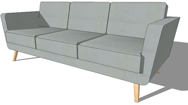 3u2f4沙发座位尼尔斯浅灰色，室内模型 sketchup室内模型下载 第1张