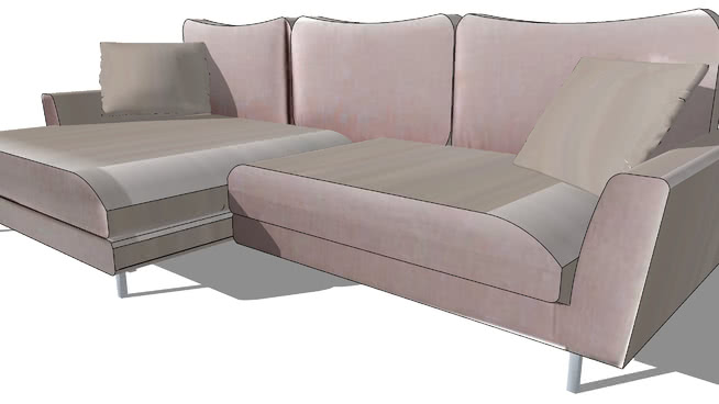 固定座位沙发5本色都柏林，室内模型 sketchup室内模型下载 第1张
