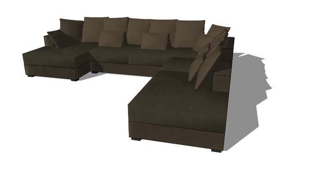 沙发7P巧克力的阁楼，71590室内模型 sketchup室内模型下载 第1张
