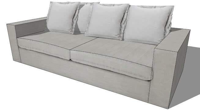 沙发barnabe浅灰色，室内模型13354。 sketchup室内模型下载 第1张