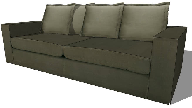 barnabe棕色沙发，室内模型13351。 sketchup室内模型下载 第1张