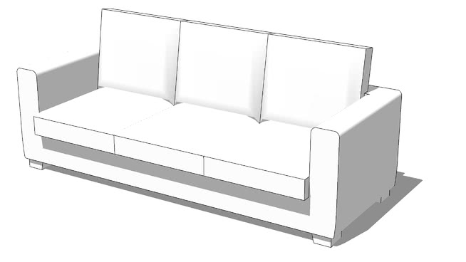皮革沙发模型-编号170443 sketchup室内模型下载 第1张