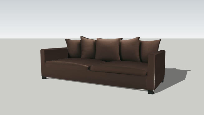巧克力5座位沙发伦纳德，40室内模型 sketchup室内模型下载 第1张