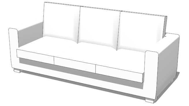 皮革沙发模型-编号170473 sketchup室内模型下载 第1张