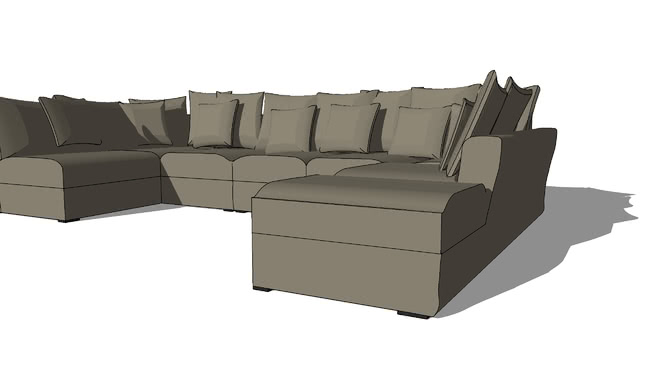 转角沙发7P鼹鼠Balthazar，室内模型 sketchup室内模型下载 第1张