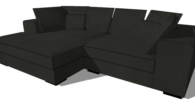 布鲁日灰色转角沙发，室内模型文献。 sketchup室内模型下载 第1张