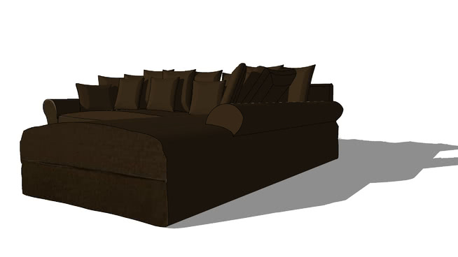 固定在转角沙发6P巧克力，30室内模型 sketchup室内模型下载 第1张