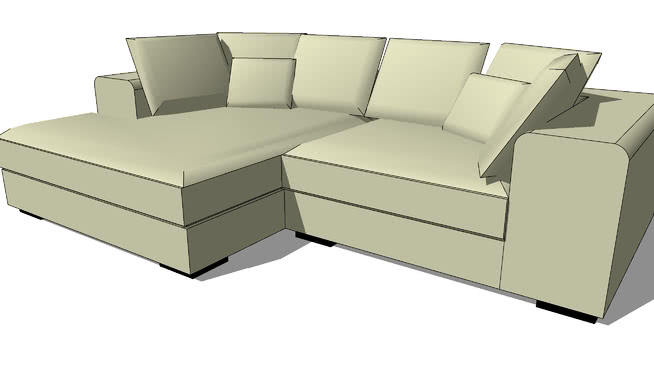 布鲁日转角沙发，，0室内模型。 sketchup室内模型下载 第1张