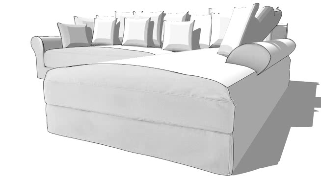 固定在转角沙发6P象牙，4，室内模型 sketchup室内模型下载 第1张