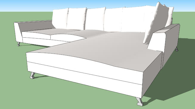 沙发角固定6P象牙市，文献，室内模型 sketchup室内模型下载 第1张