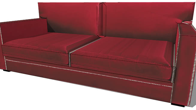红色的丝绒沙发的花花公子，室内模型133.081 sketchup室内模型下载 第1张