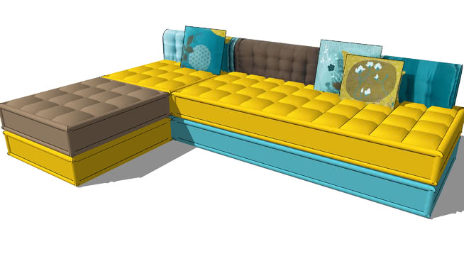 kimimoi绿色沙发， 7室内模型 sketchup室内模型下载 第1张