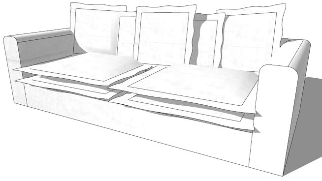 里斯本白色沙发，室内模型 sketchup室内模型下载 第1张