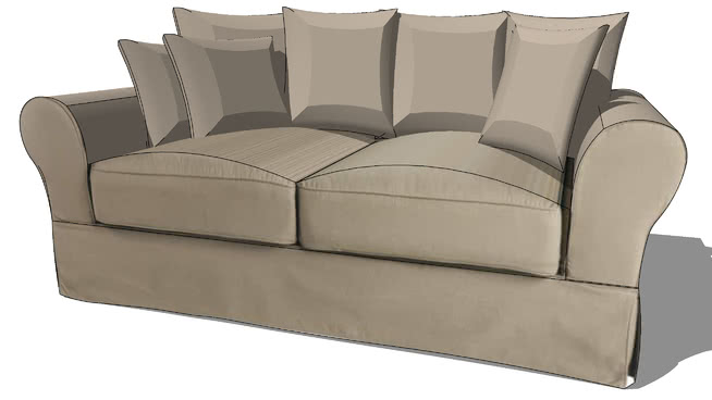 沙发床可鼹鼠在3P，室内模型 sketchup室内模型下载 第1张