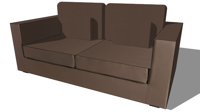 米兰棕色沙发，室内模型 sketchup室内模型下载 第1张