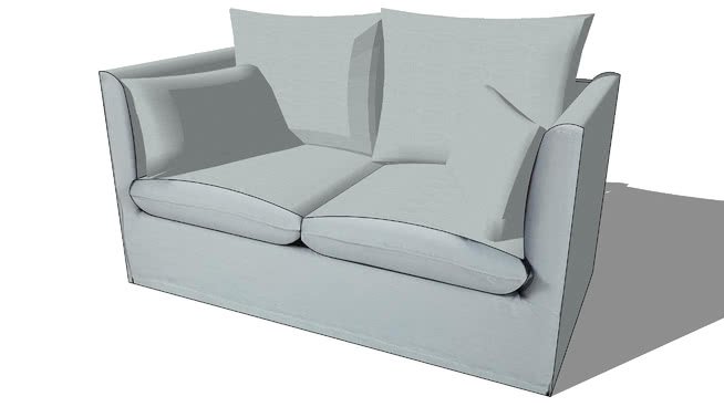 timothee蓝灰色的沙发， 3室内模型 sketchup室内模型下载 第1张