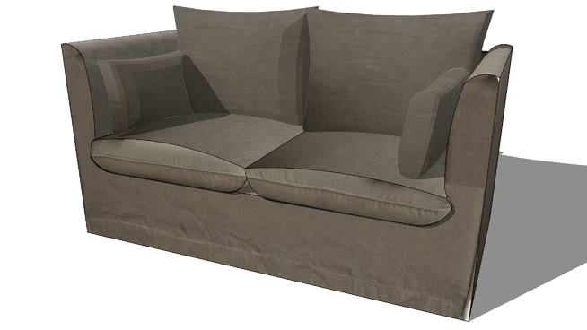 timothee棕色沙发， 3室内模型 sketchup室内模型下载 第1张