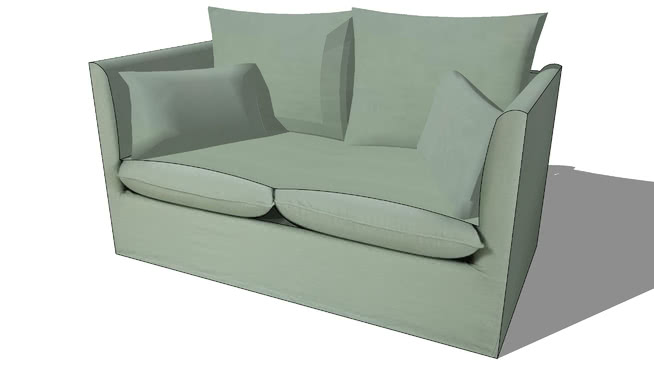 沙发timothee绿色的水， 3室内模型 sketchup室内模型下载 第1张