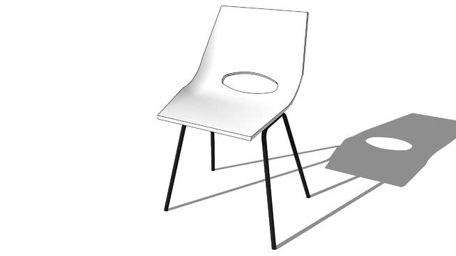 阿姆斯特丹白色椅子，室内模型 sketchup室内模型下载 第1张
